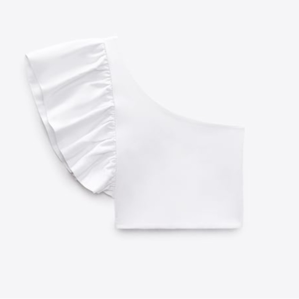 NWT Zara Ruffled Asymmetrical Top (M)